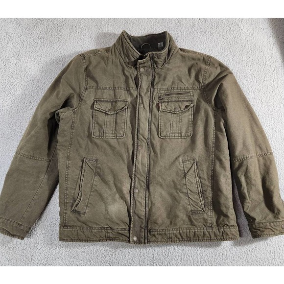 Levi's Other - Levis Quilted Trucker Jacket Mens Size XL Olive Green Grunge Skater